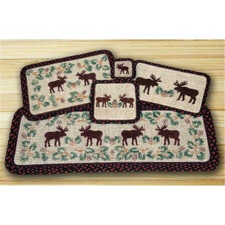 CAPITOL EARTH RUGS Wicker Weave Trivet- Moose and Pinecone- 84-019MP